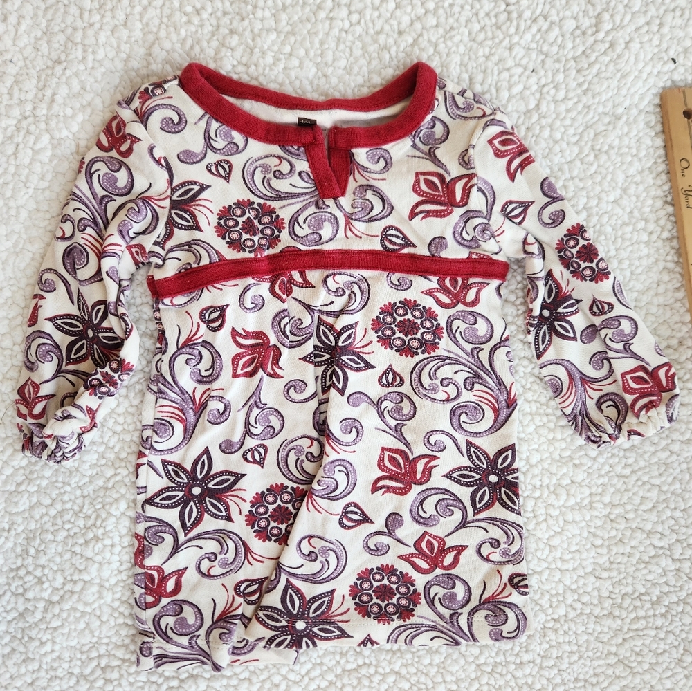 Tea Collection Small 6-12 Months Floral Long Sleeve Baby Dress